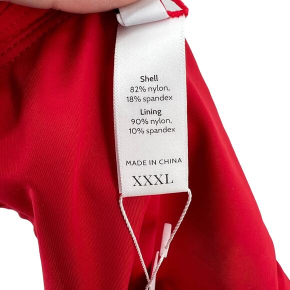 Andie Swim Womens The Banded Cheeky Bottom Swimwear Cherry Red Plus Size XXXL - Picture 6 of 9